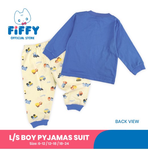 FIFFY VROOM WORKSITE LONG SLEEVE BOY PYJAMAS SUIT BAJU BAYI (3425018)