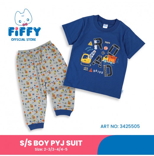 FIFFY ROAD MAINTENANCE BAJU BAYI SHORT SLEEVE BOY PYJAMAS SUIT (3425505)