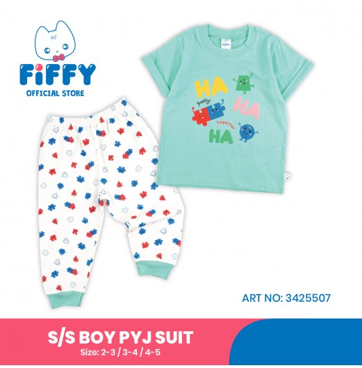 FIFFY PARTY TOGETHER SHORT SLEEVE BOY PYJAMAS SUIT BAJU TIDUR BAYI (3425507)