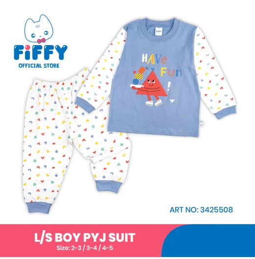 FIFFY HAVE FUN LONG SLEEVE BOY PYJAMAS SUIT BAJU TIDUR BAYI (3425508)