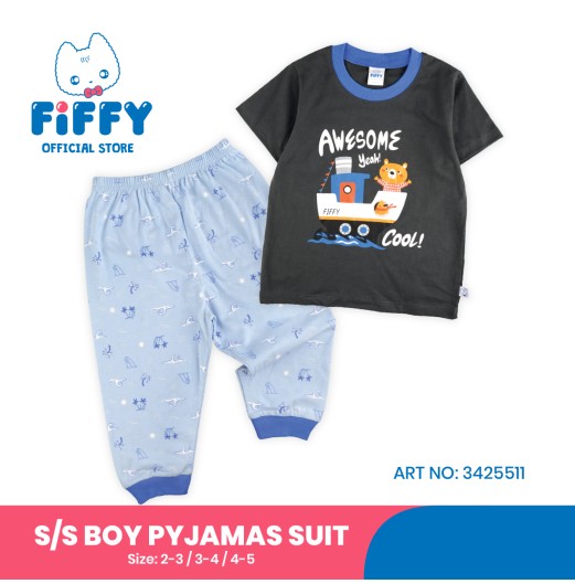 FIFFY AWESOME SHORT SLEEVE BOY PYJAMAS SUIT BAJU BAYI (3425511)