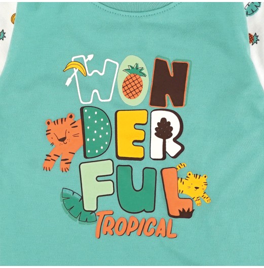 FIFFY WONDERFUL TROPICAL SHORT SLEEVE BOY PYJAMAS SUIT BAJU BAYI (3426001) FIFFY WONDERFUL TROPICAL SHORT SLEEVE BOY PYJAMAS SUIT BAJU BAYI (3426001)