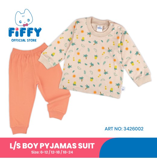 FIFFY TROPICAL LONG SLEEVE BOY PYJAMAS SUIT BAJU BAYI (3426002) FIFFY TROPICAL LONG SLEEVE BOY PYJAMAS SUIT BAJU BAYI (3426002)