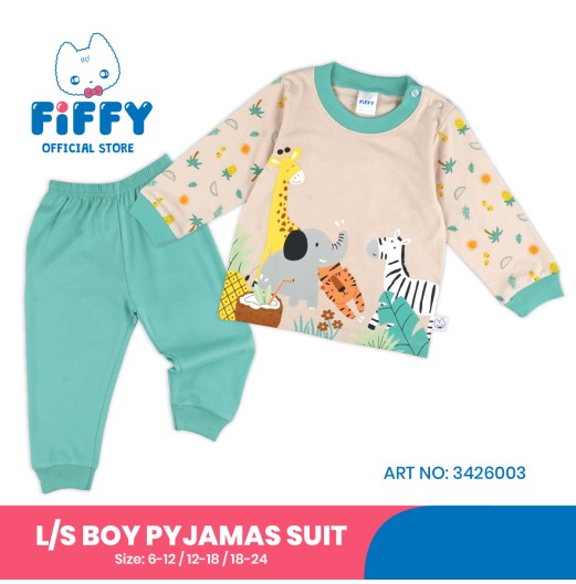  FIFFY TROPICAL FRIENDS LONG SLEEVE BOY PYJAMAS SUIT BAJU BAYI (3426003)