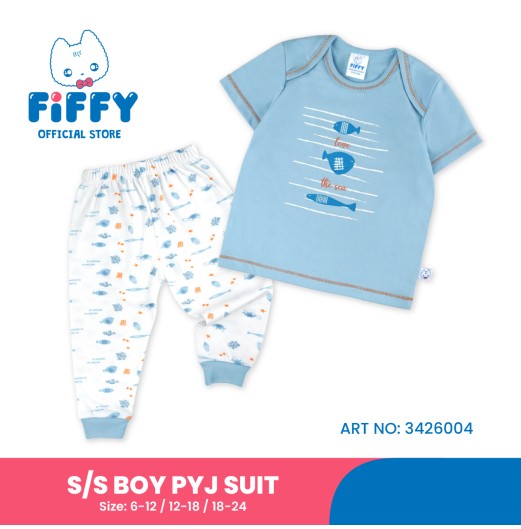 FIFFY LOVE THE SEA SHORT SLEEVE BOY PYJAMAS SUIT BAJU BAYI (3426004)