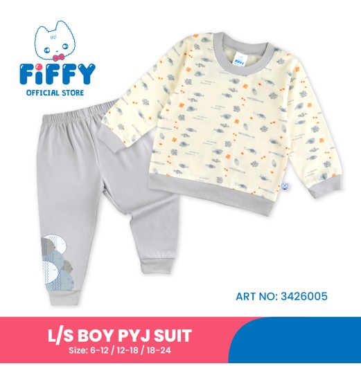 FIFFY OCEAN FRIENDS LONG SLEEVE BOY PYJAMAS SUIT BAJU BAYI (3426005)