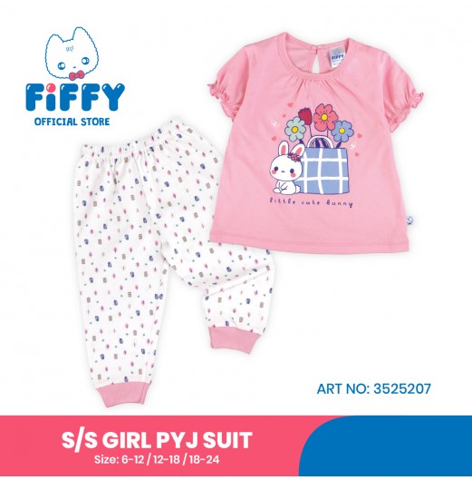 FIFFY CUTE BUNNY BAJU BAYI SHORT SLEEVE GIRL PYJAMAS SUIT (3525207)