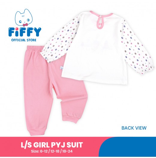 FIFFY CUTE AND WILD BAJU BAYI LONG SLEEVE GIRL PYJAMAS SUIT (3525209)