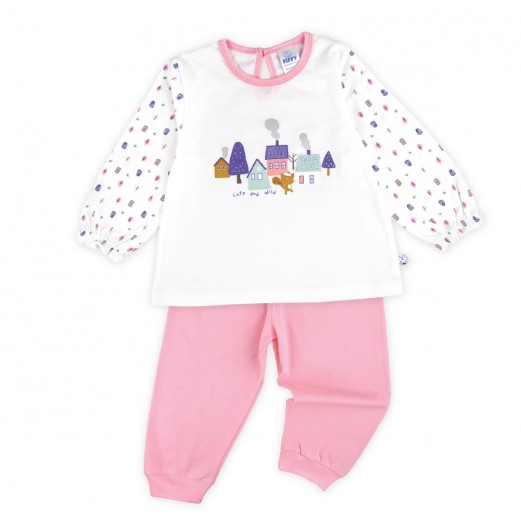 FIFFY CUTE AND WILD BAJU BAYI LONG SLEEVE GIRL PYJAMAS SUIT (3525209)