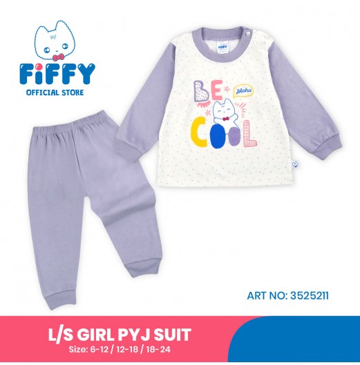 FIFFY BE COOL LONG SLEEVE GIRL PYJAMAS SUIT BAJU TIDUR BAYI (3525211)