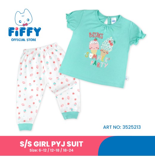 FIFFY SUMMER PARTY SHORT SLEEVE GIRL PYJAMAS SUIT BAJU BAYI (3525213) FIFFY SUMMER PARTY SHORT SLEEVE GIRL PYJAMAS SUIT BAJU BAYI (3525213)