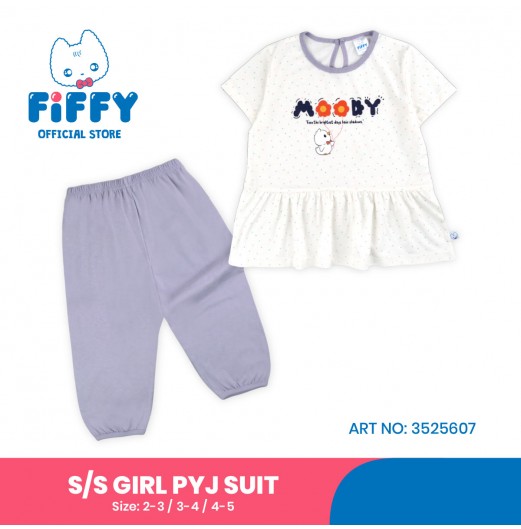 FIFFY MOODY SHORT SLEEVE GIRL PYJAMAS SUIT BAJU TIDUR BAYI (3525607)