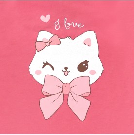 FIFFY CUTE KITTY SHORT SLEEVE GIRL PYJAMAS SUIT BAJU BAYI (3525609)