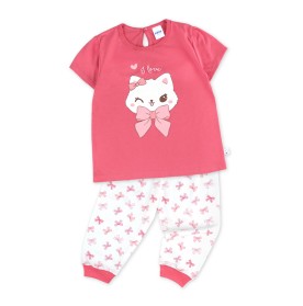 FIFFY CUTE KITTY SHORT SLEEVE GIRL PYJAMAS SUIT BAJU BAYI (3525609)