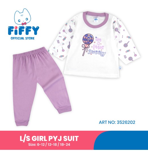 FIFFY LITTLE SWEETY LONG SLEEVE GIRL PYJAMAS SUIT BAJU BAYI (3526202)