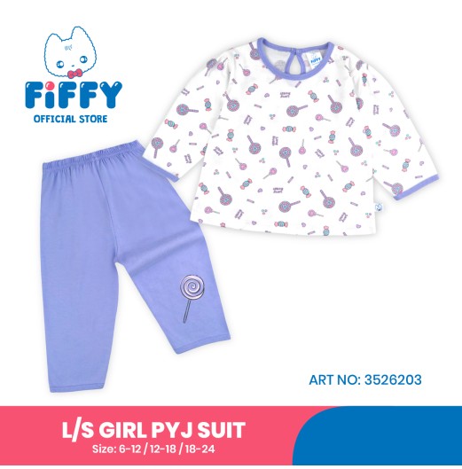 FIFFY LOVE SWEET LONG SLEEVE GIRL PYJAMAS SUIT BAJU BAYI (3526203)