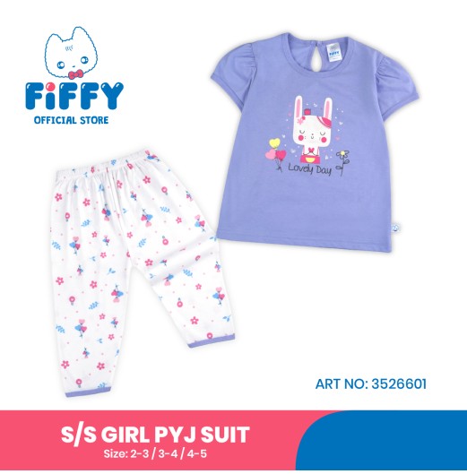 FIFFY LOVELY DAY SHORT SLEEVE GIRL PYJAMAS SUIT BAJU BAYI (3526601)