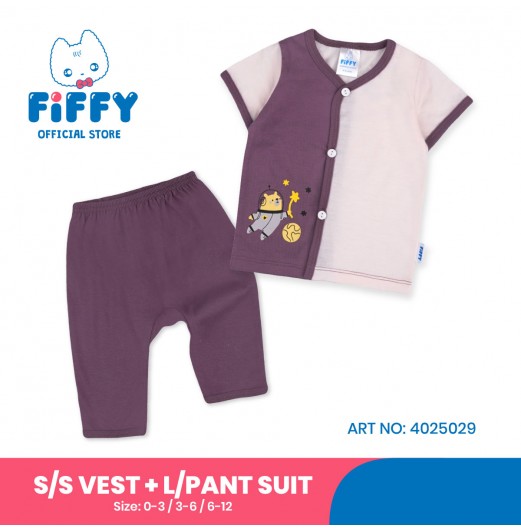 FIFFY MOONLIGHT MISSION BAJU BAYI SHORT SLEEVE VEST + LONG PANT SUIT (4025029)