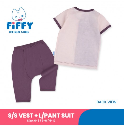FIFFY MOONLIGHT MISSION BAJU BAYI SHORT SLEEVE VEST + LONG PANT SUIT (4025029)