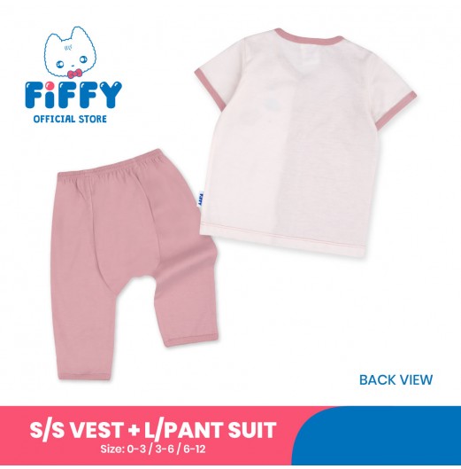FIFFY PLANET BAJU BAYI SHORT SLEEVE VEST + LONG PANT SUIT (4025030)