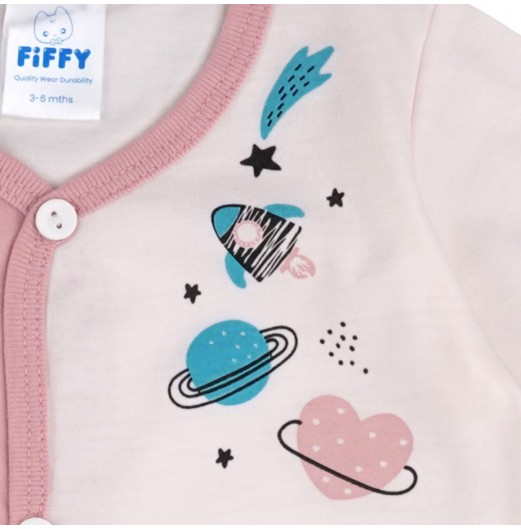 FIFFY PLANET BAJU BAYI SHORT SLEEVE VEST + LONG PANT SUIT (4025030)