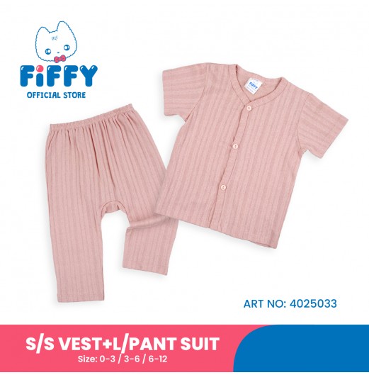 FIFFY CLASSIC BAJU BAYI SHORT SLEEVE VEST + LONG PANT SUIT (4025033) FIFFY CLASSIC BAJU BAYI SHORT SLEEVE VEST + LONG PANT SUIT (4025033)