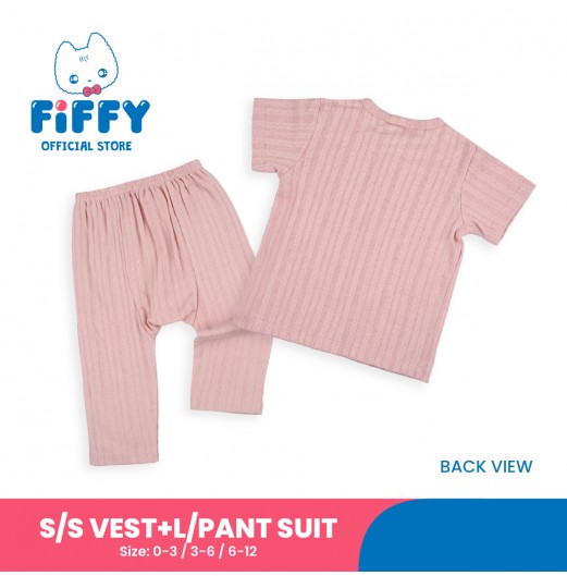 FIFFY CLASSIC BAJU BAYI SHORT SLEEVE VEST + LONG PANT SUIT (4025033) FIFFY CLASSIC BAJU BAYI SHORT SLEEVE VEST + LONG PANT SUIT (4025033)
