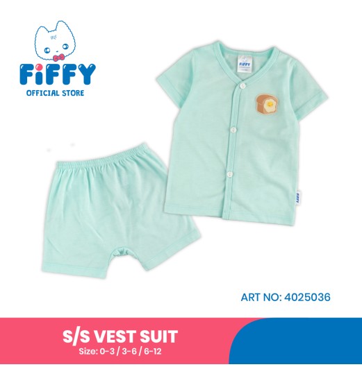 FIFFY SMILEY EGG TOAST SHORT SLEEVE VEST SUIT BAJU BAYI (4025036)
