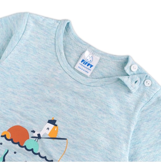 FIFFY OCEAN TREASURE SHORT SLEEVE + LONG PANT SUIT BAJU BAYI (4025040) FIFFY OCEAN TREASURE SHORT SLEEVE + LONG PANT SUIT BAJU BAYI (4025040)