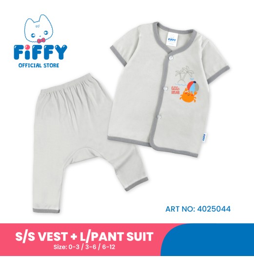FIFFY CRAB EXPLORER SHORT SLEEVE VEST + LONG PANT SUIT BAJU BAYI (4025044)