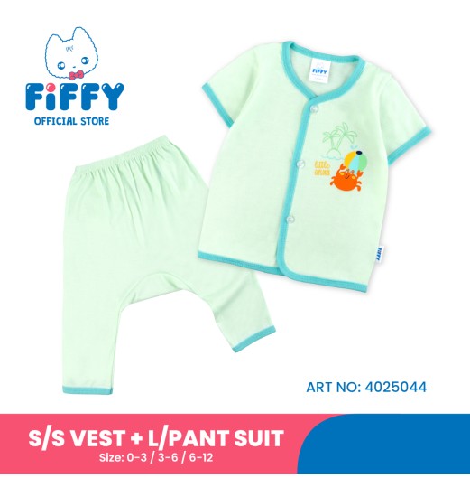 FIFFY CRAB EXPLORER SHORT SLEEVE VEST + LONG PANT SUIT BAJU BAYI (4025044)