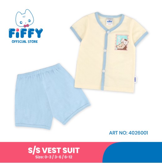 FIFFY TRAVEL BUDDY SHORT SLEEVE VEST SUIT BAJU BAYI (4026001) FIFFY TRAVEL BUDDY SHORT SLEEVE VEST SUIT BAJU BAYI (4026001)
