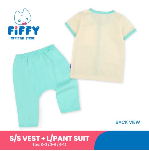 FIFFY READY TO TRAVEL SHORT SLEEVE VEST + LONG PANT SUIT BAJU BAYI (4026002)