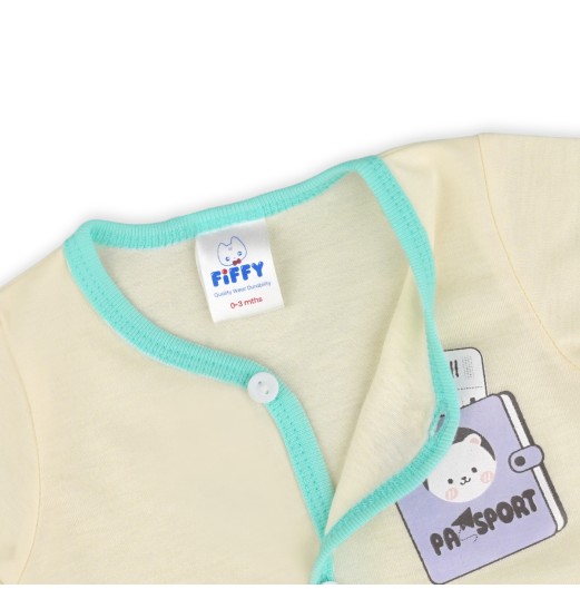 FIFFY READY TO TRAVEL SHORT SLEEVE VEST + LONG PANT SUIT BAJU BAYI (4026002)