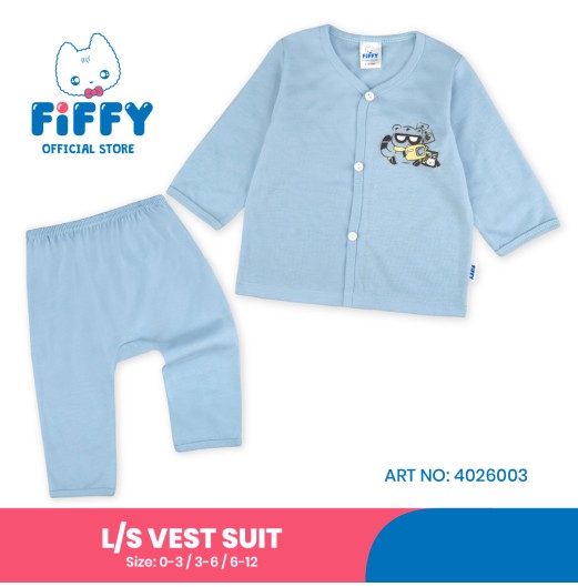 FIFFY TRAVEL BUDDY LONG SLEEVE VEST SUIT BAJU BAYI (4026003) FIFFY TRAVEL BUDDY LONG SLEEVE VEST SUIT BAJU BAYI (4026003)