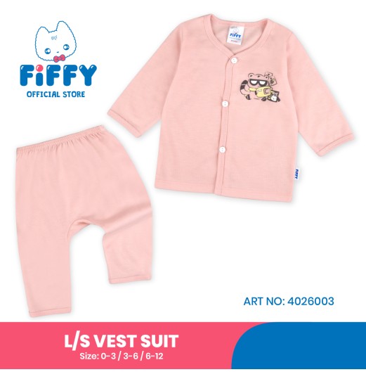 FIFFY TRAVEL BUDDY LONG SLEEVE VEST SUIT BAJU BAYI (4026003) FIFFY TRAVEL BUDDY LONG SLEEVE VEST SUIT BAJU BAYI (4026003)