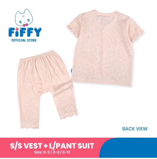 FIFFY LITTLE CHICKIE SHORT SLEEVE VEST + LONG PANT SUIT BAJU BAYI (4026005)