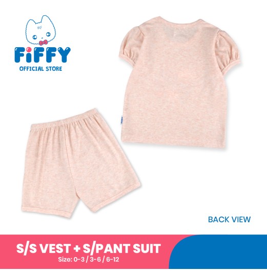 FIFFY RAINBOW GARDEN SHORT SLEEVE VEST + SHORT PANT SUIT BAJU BAYI (4026007)