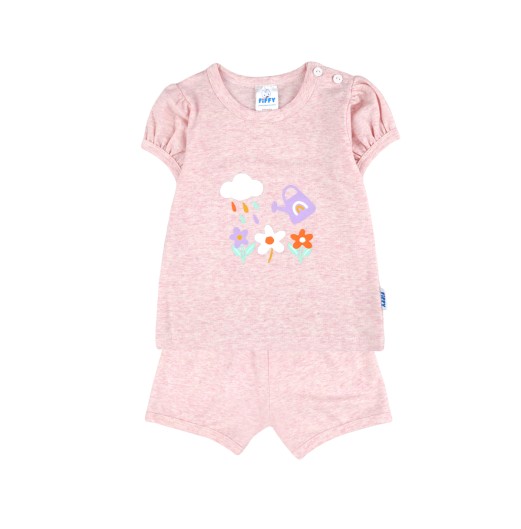 FIFFY RAINBOW GARDEN SHORT SLEEVE VEST + SHORT PANT SUIT BAJU BAYI (4026007)