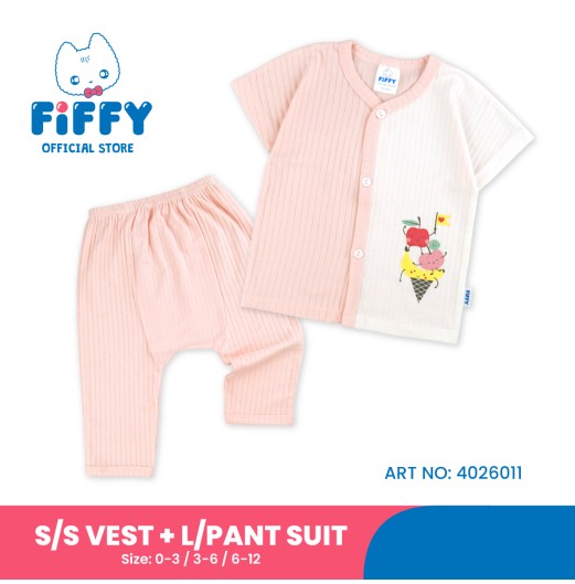FIFFY FRUITY CONE SHORT SLEEVE + LONG PANT SUIT BAJU BAYI (4026011)
