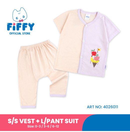 FIFFY FRUITY CONE SHORT SLEEVE + LONG PANT SUIT BAJU BAYI (4026011)