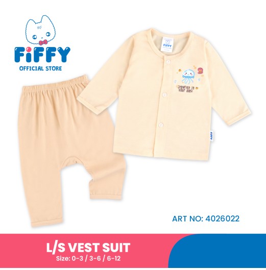 FIFFY JELLYFISH IN YOUR AREA LONG SLEEVE VEST SUIT BAJU BAYI (4026022)