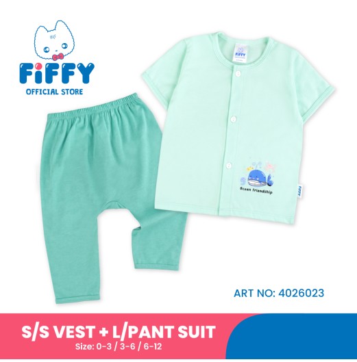 FIFFY OCEAN FRIENDSHIP SHORT SLEEVE VEST + LONG PANT SUIT BAJU BAYI (4026023) FIFFY OCEAN FRIENDSHIP SHORT SLEEVE VEST + LONG PANT SUIT BAJU BAYI (4026023)
