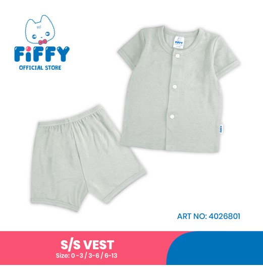 FIFFY SOFT SHORT SLEEVE VEST SUIT BAJU BAYI (4026801) FIFFY SOFT SHORT SLEEVE VEST SUIT BAJU BAYI (4026801)