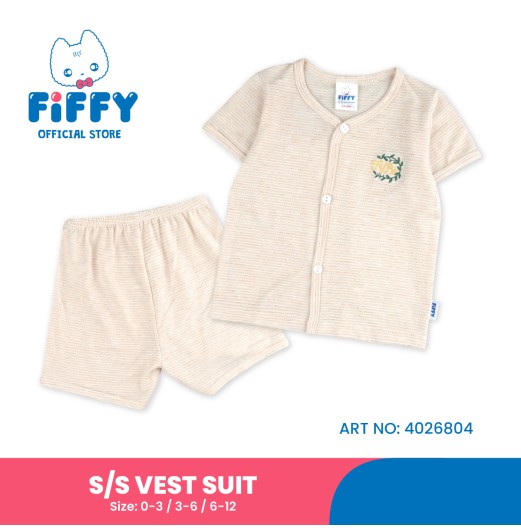 FIFFY CLASSIC SHORT SLEEVE VEST SUIT BAJU BAYI (4026804) FIFFY CLASSIC SHORT SLEEVE VEST SUIT BAJU BAYI (4026804)
