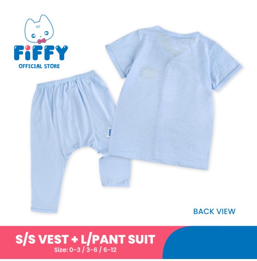 FIFFY GENTLE SHORT SLEEVE VEST + LONG PANT SUITBAJU BAYI (4026805) FIFFY GENTLE SHORT SLEEVE VEST + LONG PANT SUITBAJU BAYI (4026805)