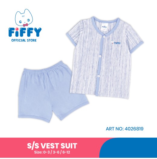  FIFFY TINY STRIPE SHORT SLEEVE VEST SUIT BAJU BAYI (4026819)