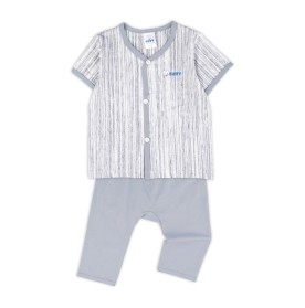  FIFFY COZY STRIPE SHORT SLEEVE VEST + LONG PANT SUIT BAJU BAYI (4026820)