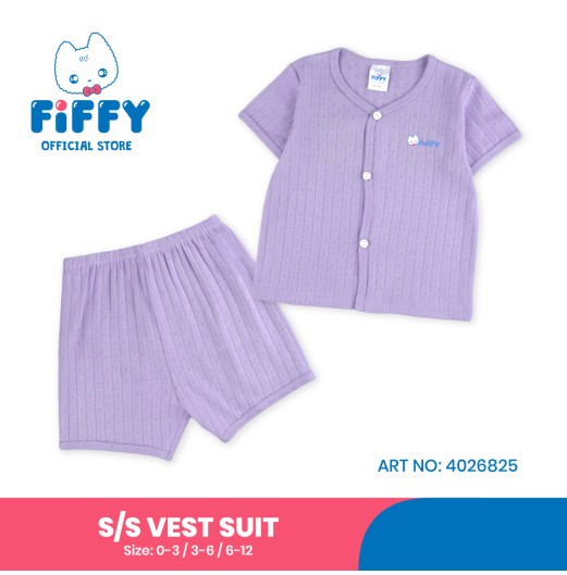 FIFFY COMFORT KNIT SHORT SLEEVE VEST SUIT BAJU BAYI (4026825)
