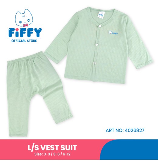 FIFFY PURE KNIT LONG SLEEVE VEST SUIT BAJU BAYI (4026827) FIFFY PURE KNIT LONG SLEEVE VEST SUIT BAJU BAYI (4026827)